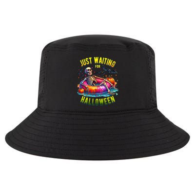 Just Waiting For Halloween Spooky Skeleton Summer Funny Cool Comfort Performance Bucket Hat
