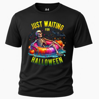 Just Waiting For Halloween Spooky Skeleton Summer Funny Performance Shirt