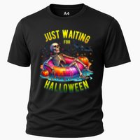 Just Waiting For Halloween Spooky Skeleton Summer Funny Performance Shirt