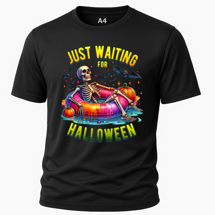 Just Waiting For Halloween Spooky Skeleton Summer Funny Performance Shirt