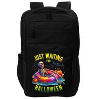 Just Waiting For Halloween Spooky Skeleton Summer Funny Impact Tech Backpack