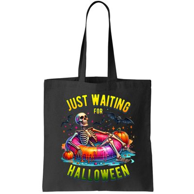 Just Waiting For Halloween Spooky Skeleton Summer Funny Bag