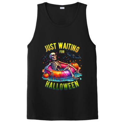 Just Waiting For Halloween Spooky Skeleton Summer Funny PosiCharge Competitor Tank