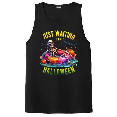 Just Waiting For Halloween Spooky Skeleton Summer Funny PosiCharge Competitor Tank