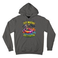 Just Waiting For Halloween Spooky Skeleton Summer Funny Hoodie