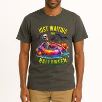 Just Waiting For Halloween Spooky Skeleton Summer Funny Tall T-Shirt