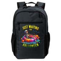 Just Waiting For Halloween Spooky Skeleton Summer Funny Daily Commute Backpack