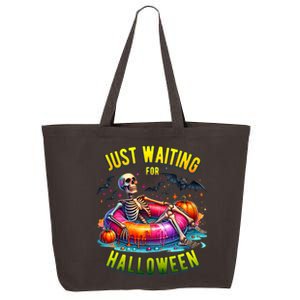 Just Waiting For Halloween Spooky Skeleton Summer Funny 25L Jumbo Tote