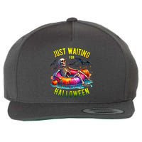 Just Waiting For Halloween Spooky Skeleton Summer Funny Wool Snapback Cap