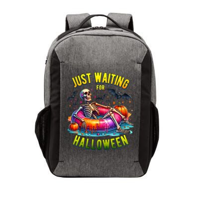 Just Waiting For Halloween Spooky Skeleton Summer Funny Vector Backpack