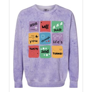 Jesus Will Guide You Through Lifes Twists And Turns VBS Crew Colorblast Crewneck Sweatshirt