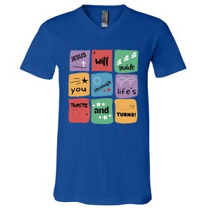 Jesus Will Guide You Through Lifes Twists And Turns VBS Crew V-Neck T-Shirt