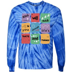 Jesus Will Guide You Through Lifes Twists And Turns VBS Crew Tie-Dye Long Sleeve Shirt