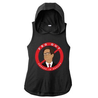 John W Henry Fsg Out Enough Is Enough Ladies PosiCharge Tri-Blend Wicking Draft Hoodie Tank