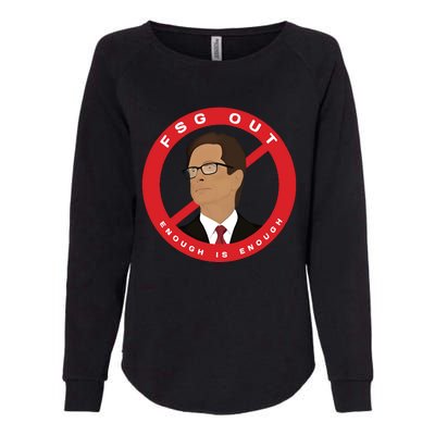 John W Henry Fsg Out Enough Is Enough Womens California Wash Sweatshirt