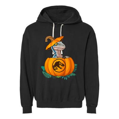 Jurassic World Halloween Dinosaur Pumpkin Logo Garment-Dyed Fleece Hoodie