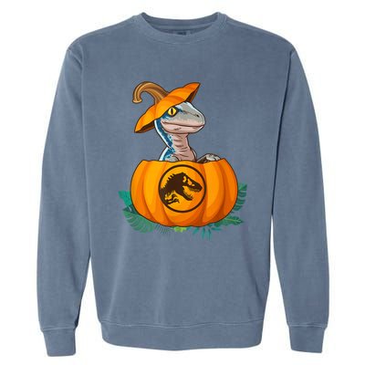 Jurassic World Halloween Dinosaur Pumpkin Logo Garment-Dyed Sweatshirt