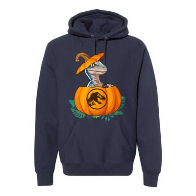 Jurassic World Halloween Dinosaur Pumpkin Logo Premium Hoodie