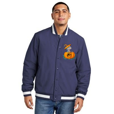 Jurassic World Halloween Dinosaur Pumpkin Logo Insulated Varsity Jacket