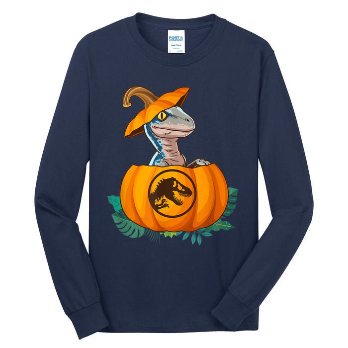 Jurassic World Halloween Dinosaur Pumpkin Logo Tall Long Sleeve T-Shirt