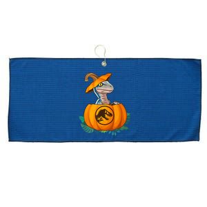 Jurassic World Halloween Dinosaur Pumpkin Logo Large Microfiber Waffle Golf Towel