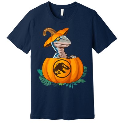 Jurassic World Halloween Dinosaur Pumpkin Logo Premium T-Shirt