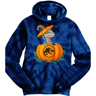 Jurassic World Halloween Dinosaur Pumpkin Logo Tie Dye Hoodie