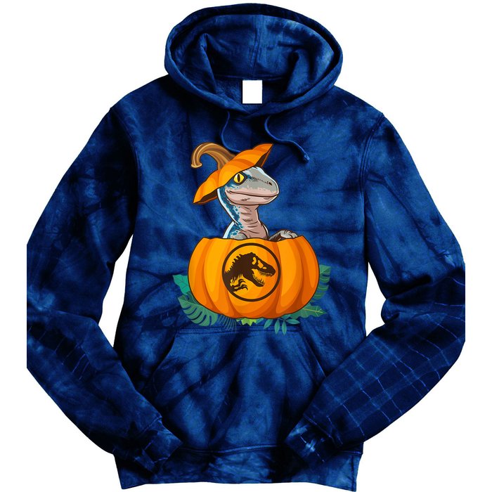 Jurassic World Halloween Dinosaur Pumpkin Logo Tie Dye Hoodie