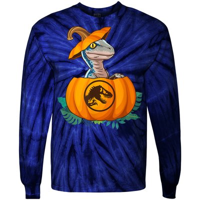 Jurassic World Halloween Dinosaur Pumpkin Logo Tie-Dye Long Sleeve Shirt