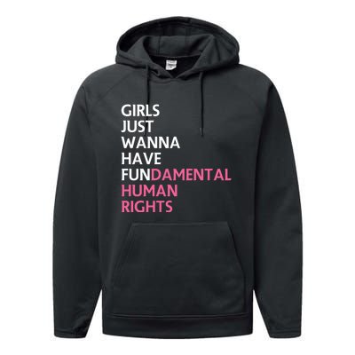 Just Wanna Have Fundamental Human Rights Feminist Performance Fleece Hoodie