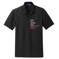 Just Wanna Have Fundamental Human Rights Feminist Dry Zone Grid Polo