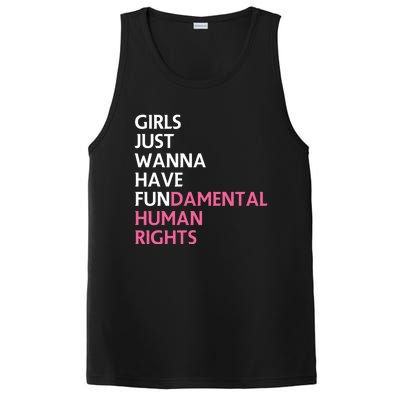 Just Wanna Have Fundamental Human Rights Feminist PosiCharge Competitor Tank