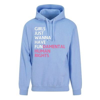 Just Wanna Have Fundamental Human Rights Feminist Unisex Surf Hoodie