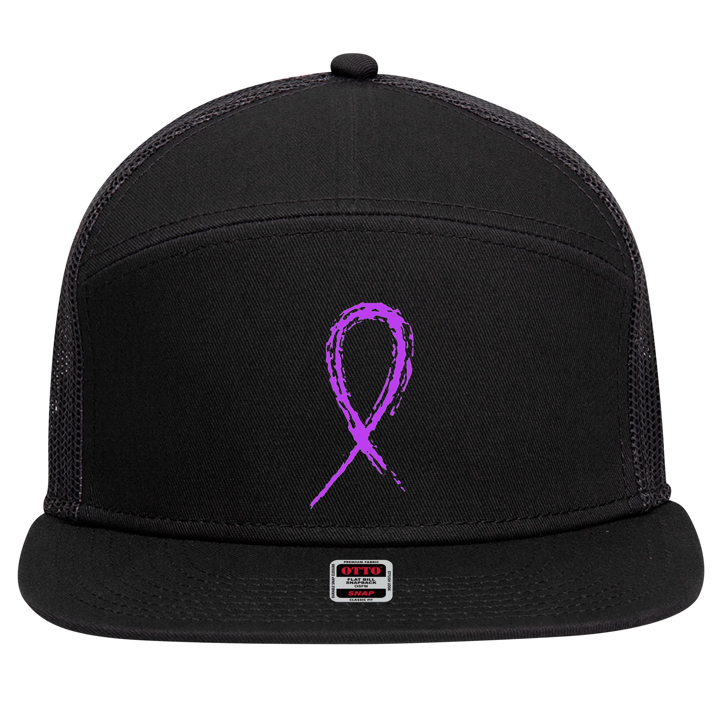 Just Wait In The Truck Domestic Violence Awareness 7 Panel Mesh Trucker Snapback Hat