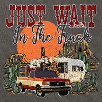 Just Wait In The Truck Country Western Roads Country Costume Cotton Canvas Backpack