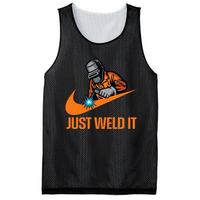 Just Weld It Welder Lover Welder Tradesperson Job Lover Mesh Reversible Basketball Jersey Tank