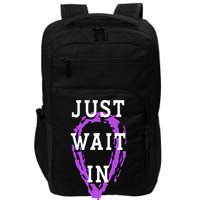 Just Wait In The Truck Purple Ribbon Cancer Awareness Day Impact Tech Backpack