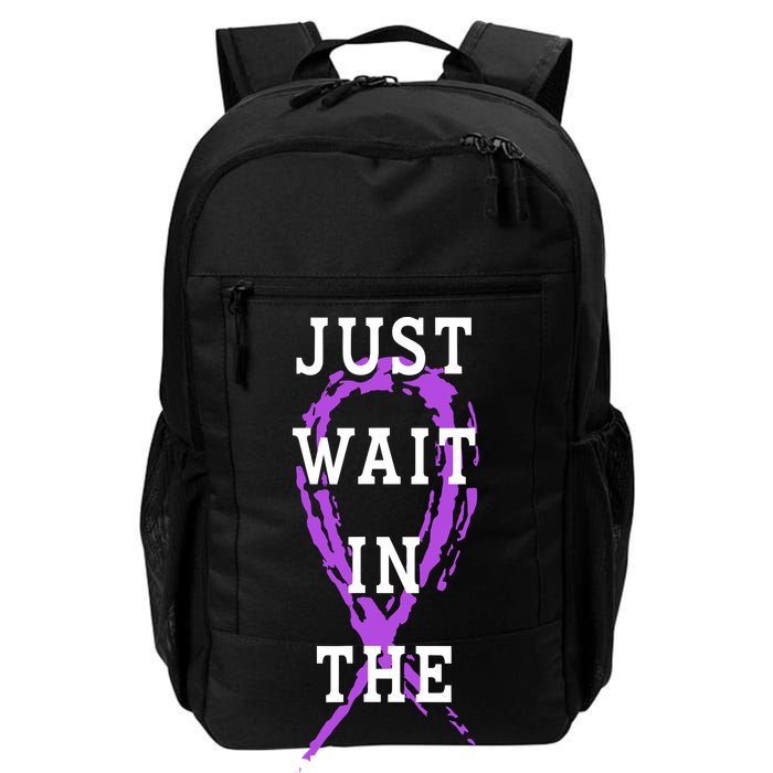 Just Wait In The Truck Purple Ribbon Cancer Awareness Day Daily Commute Backpack