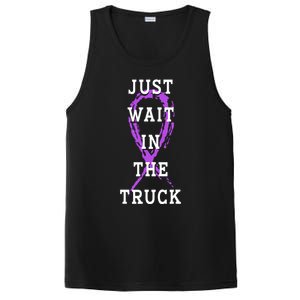 Just Wait In The Truck Purple Ribbon Cancer Awareness Day PosiCharge Competitor Tank