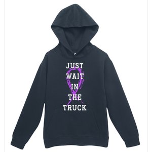 Just Wait In The Truck Purple Ribbon Cancer Awareness Day Urban Pullover Hoodie