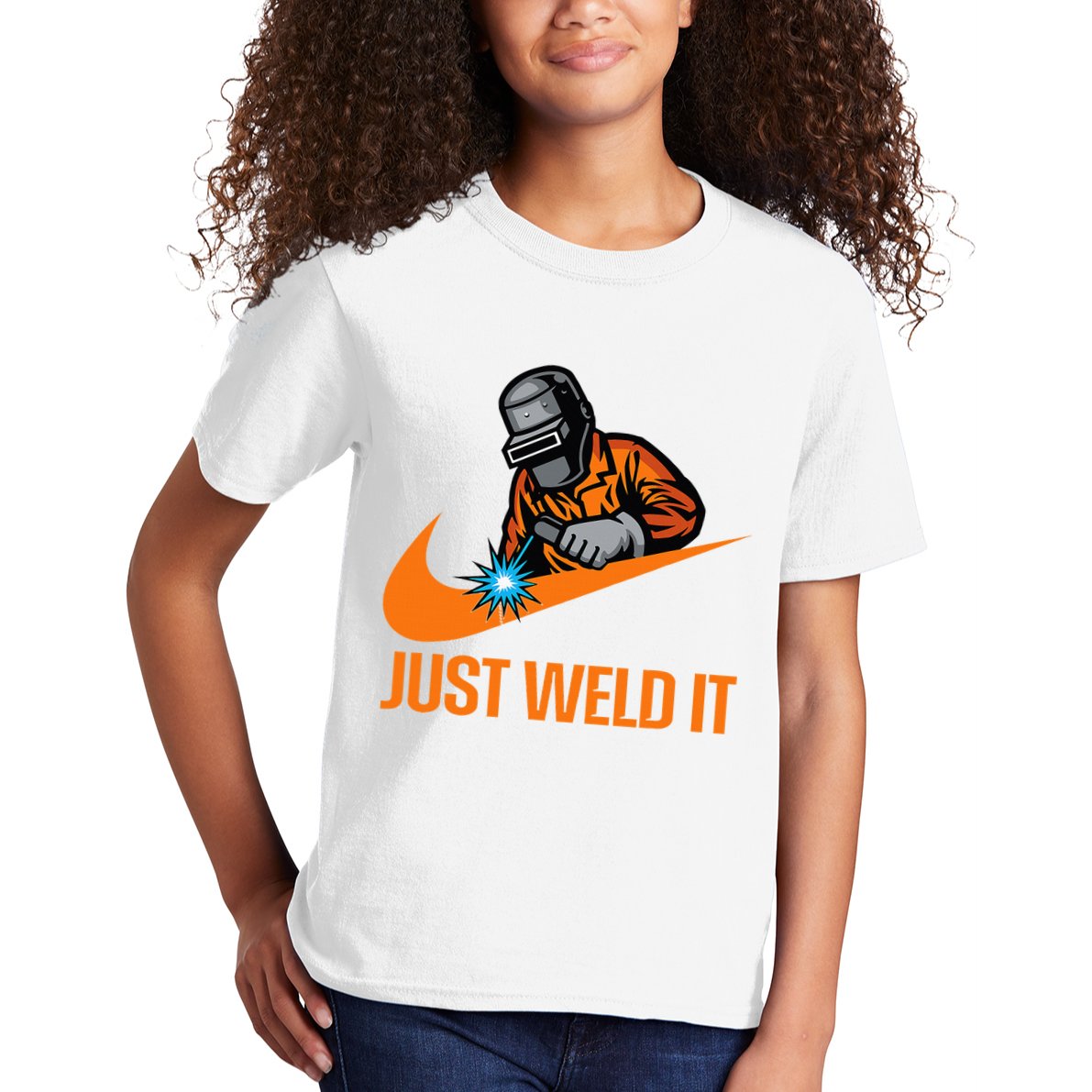 Just Weld It Welder Lover Welder Tradesperson Job Lover Kids T-Shirt