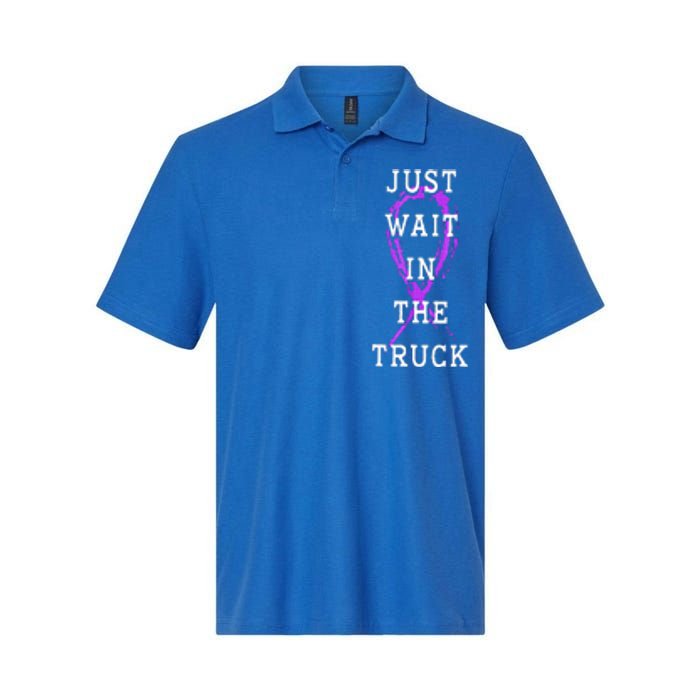 Just Wait In The Truck Domestic Violence Purple Ribbon Softstyle Adult Sport Polo