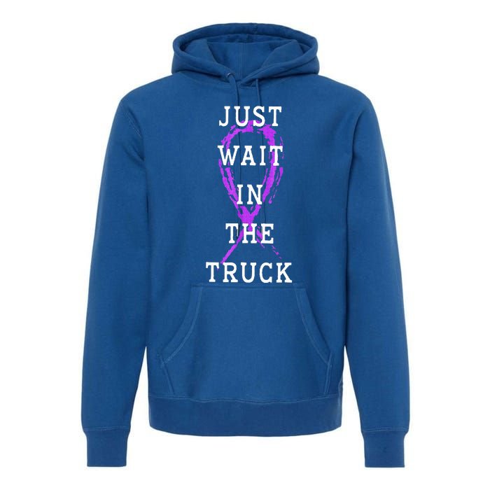 Just Wait In The Truck Domestic Violence Purple Ribbon Premium Hoodie