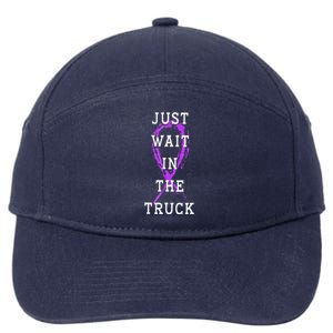 Just Wait In The Truck Domestic Violence Purple Ribbon 7-Panel Snapback Hat