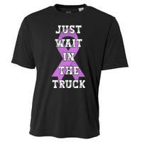 Just Wait In The Truck Domestic Violence Awareness Ribbon Cooling Performance Crew T-Shirt