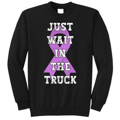 Just Wait In The Truck Domestic Violence Awareness Ribbon Sweatshirt