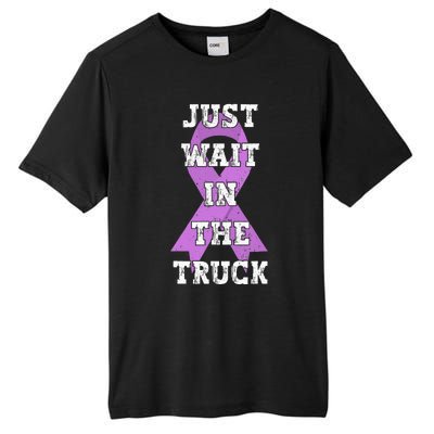 Just Wait In The Truck Domestic Violence Awareness Ribbon Tall Fusion ChromaSoft Performance T-Shirt