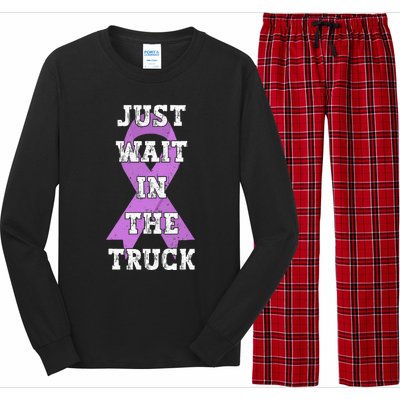 Just Wait In The Truck Domestic Violence Awareness Ribbon Long Sleeve Pajama Set