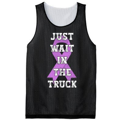 Just Wait In The Truck Domestic Violence Awareness Ribbon Mesh Reversible Basketball Jersey Tank