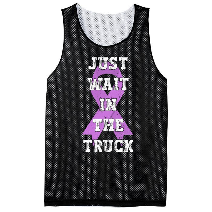 Just Wait In The Truck Domestic Violence Awareness Ribbon Mesh Reversible Basketball Jersey Tank